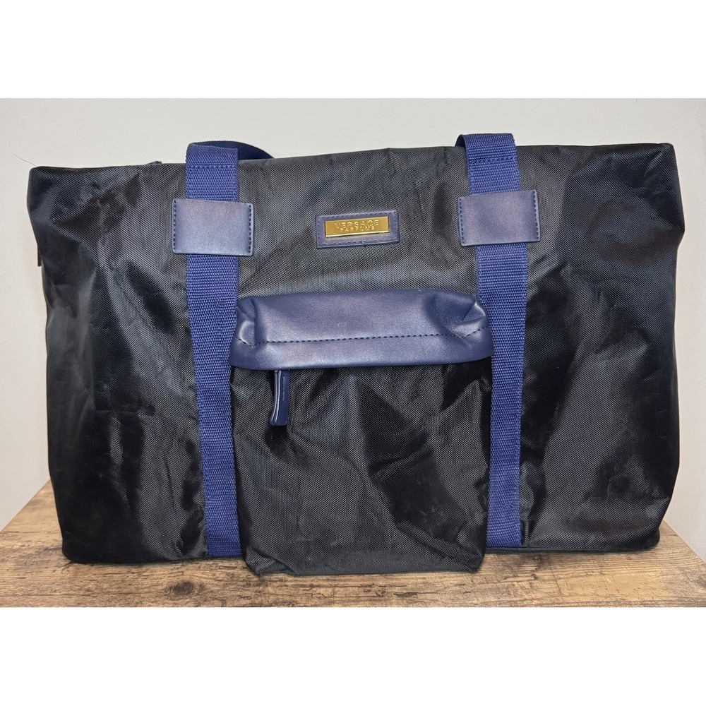 Versace Parfums Black Weekender Duffel Duffle Bag